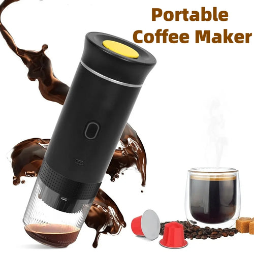 3-in-1 Portable Espresso Machine & Coffee Grinder — Black