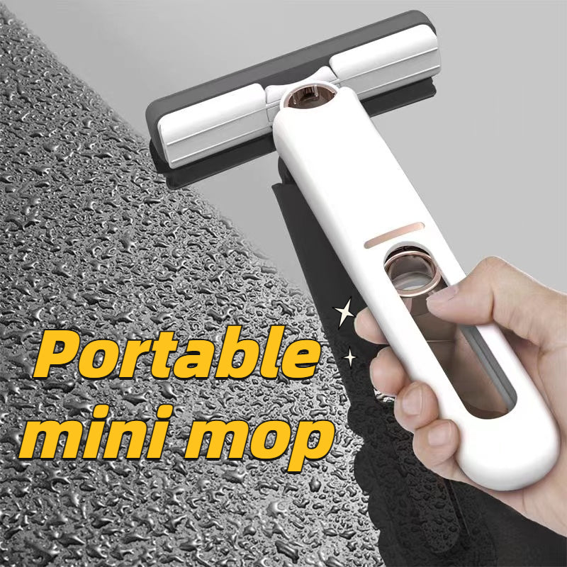 Portable Self-Squeeze Mini Mop — Compact Lightweight for Desk, Window & Car