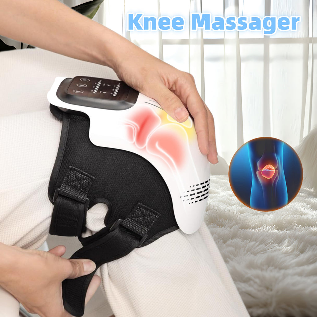 Knee Heat Therapy Massager — Infrared Red Light, Vibration, Wearable